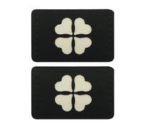 Glow in Dark Reflective Heart Four-Leaf Clover Patches, Tactical Emblem Badges Decorative Appliques, 1.57 x 1.18 Inch, Black and White, 2-Pack