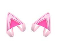 Glow in Dark Silicone Cat Kitty Ears Lovely Fluorescent Cat Ears Compatible for Bose/Razer/HyperX/Corsair/SteelSeries Arctis/Edifier Gaming Headphones (Pink)