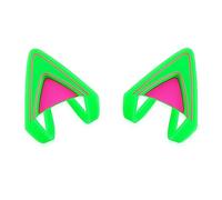 Glow in Dark Silicone Cat Kitty Ears Lovely Fluorescent Cat Ears Compatible for Bose/Razer/HyperX/Corsair/SteelSeries Arctis/Edifier Gaming Headphones (Green)