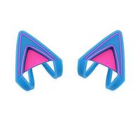 Glow in Dark Silicone Cat Kitty Ears Lovely Fluorescent Cat Ears Compatible for Bose/Razer/HyperX/Corsair/SteelSeries Arctis/Edifier Gaming Headphones (Blue)
