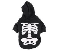Glow in Dark Skeleton Dog Clothes Cotton Black Halloween Season | Lightweight Machine Washable Design, Daily Wear for Dogs and Pets, Lovely Style for Parade Events