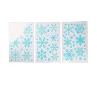 Glow in Dark Snowflake Window Stickers Set of 3 Sheets, Made of Waterproof PVC Material for Long Term Use on, Offices, Classrooms, and Stores