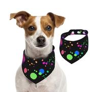 Glow In Dark Splatter Neon Dog Bandana Adjustable Pet Triangle Bib Dog Scarf Kerchief Accessories For Dogs And Cats M