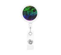 Glow in Dark Splatter Neon, Retractable Badge Holder,Badge Reels Holder with ID Clip Alligator Clip