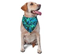 Glow in Dark Splatter Neon Spring Dog Bandanas Boy Bulk Puppy Kerchief Adjustable Soft Triangle Bibs Accessories for Small Medium Large Dogs Cats White