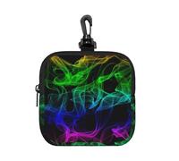 Glow in Dark Splatter Neon, Square Zipper Storage Bag, Neoprene Coin Purse, Small Wallets, Change Pouch, Change Purse