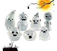 Glow in Dark Statues | Halloween Fairy Garden Accessories Luminous Ghost,Miniature Ghost Fairy Garden Decor, Outdoor Statues Glow in The Dark, Resin Plant Landscape Kit,