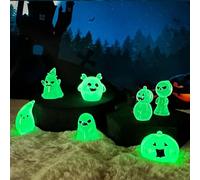 Glow in Dark Statues - Halloween Luminous Ghost Kit | Miniature Ghost Fairy Garden Decor, Outdoor Statues Glow in The Dark, Resin Plant Landscape Kit,