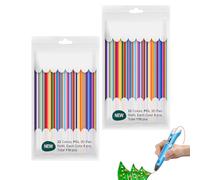 Glow in the Dark 3D Doodler Pen Refills, Pack of 220 3D Pen Filament for 3Doodler Start+ Pen, 2.5 mm PCL Refill Packs Low Temperature 3D Pencil Refills (22 Colours)