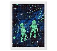 Glow In The Dark 5D Round Drill Diamond Painting Kit Canvas Version, DIY Diamond Art Craft For Adults Beginners, Shiny Resin Diamond Art Canvas Set, DIY Full Drill, Waterproof Wall Decor Gift 12"x16"