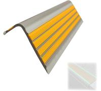 Glow in the Dark Anti-Slip Stair Nosing Edge Trim Self-Adhesive Rubber Safety Strip for Indoor/Outdoor Steps Yellow Corner Guard Protector 5m/16.4ft