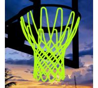 Glow in The Dark Basketball Net - 21" Fluorescent Hoop Accessory with 12 Heavy-Duty Loops - High Visibility Night Basketball Net for Outdoor/Indoor Court - Fits All Standard Rims