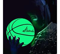 Glow in The Dark Basketball,Size 7 Reflective Basketball with Net Bag and Inflating Needle,Glowing Holographic Basketball, Luminous Basketball Gift for Youth, Adult