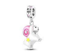 Glow In The Dark Birthday Birth Date Horoscope Star Sign Zodiac Month Charm Bead Pendant 925 Sterling Silver Compatible With Pandora Charm Moments Bracelet (Aries)