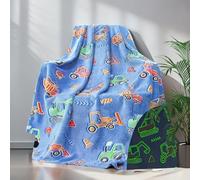 Glow in The Dark Blanket Unicorns Gifts for Girls,Luminous Blanket for Kids and Adults,Soft Cozy Flannel Kids Throw Blanket - Birthday Bedroom Decor (Construction, 150 x 200 cm)