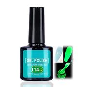 Glow-in-the-Dark Blue Builder Gel for Nails - Night Glow Green Gel Nail Polish Extension Kit, Hard Poly with Slip Solution, Strengthening, Thickening & Long-Lasting Forms (Blue)