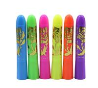 Glow in The Dark Body Paint - 6Piece Glow in Dark Body Paint,Washable Quick-Drying Long-Lasting Markers Makeup Glitter for Night Clubs Parties Cosplay Events Parties Themed Weddings Halloween