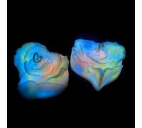 Glow in The Dark Candles for Wax Play Low Heat, Low Temperature Body Safe Drip Candles, Romantic Massage Soy Candles for Adult Couple (2, Heart)