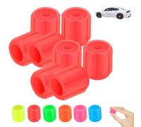 Glow in The Dark Car Tire Valve Cap Set, 8PCS Universal Waterproof Tire Lights, Easy to Install and Safe Night Driving Accessories, Fluorescent Valve Stem Caps for Cars, Trucks, Bikes(Red,24pcs)