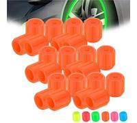 Glow in the Dark Car Tire Valve Cap Set durable, Universal Fluorescent Valve Stem Caps, Waterproof Luminous Night Rider Covers, Corrosion Iluminated Accessories for Truck Bike(Orange,24PCS)