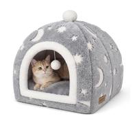 Glow in the Dark Cat Cave Bed, 2-in-1 Foldable Indoor Cat Tent House
