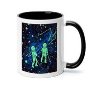 Glow In The Dark Ceramic Coffee Mug with Handle 11 Ounces, Porcelain Mug Coffee Cup Tea Mug Water Cup Ideal for Coffee,Tea,Latte,Cappuccino,Microwave & Dishwasher Safe Unique Gift Cup