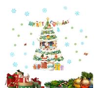 Glow in The Dark Christmas Wall Decals - Luminous Blue Holiday Window Cling,Glow in The Dark Snowflake Sticker - for Home Room Offices Supermarket Shop Glass Door