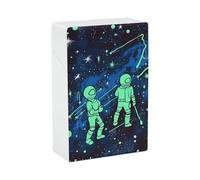 Glow in The Dark Cigarette Case, Plastic Waterproof Shockproof, Airtight Push Open Cigarette Box, Capacity King Size Cigarette Holder, Portable Cigarette Container for Outdoor Travel Camping Office