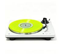 Glow in The Dark Clear Acrylic Turntable Slipmat, Anti-Static Vibration Dampening Vinyl Platter Pad, Noise Reduction Hi-Fi Turntable Mat Suitable for 30CM Record Player, 5 Colours Available (Yellow)