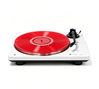 Glow in The Dark Clear Acrylic Turntable Slipmat, Anti-Static Vibration Dampening Vinyl Platter Pad, Noise Reduction Hi-Fi Turntable Mat Suitable for 30CM Record Player, 5 Colours Available (Red)