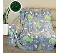 Glow In The Dark Dinosaur Blanket For Girls,Luminous Dinosaur Blanket for Boys Girls,Super Soft Fuzzy Plush Flannel Furry Fleece Blanket Bed,Sofa,Birthday Unicorn Gifts (Dinosaur B, 130 x 150 cm)