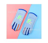 (Glow-in-the-dark dinosaur blue, L?7-13 years old?) Children's warm winter gloves plus velvet thickened girls and boys parent-child outdoor cycling and snow playing girls high elastic men s...