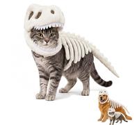 Glow In The Dark Dinosaur Skeleton Cat Costume, Dinosaur Costume For Dogs，L | Dinosaur Skeleton Cat Costume, Let Your Kitten Transform Into A Roaring Dinosaur at Night!