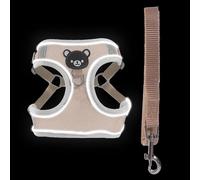 Glow in the Dark Dog Harness, Illuminated Dog Harness - Cat Harness with Traction Belt - Adjustable Harness for Small Dogs Lightweight Vest Combo Leash
