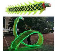 Glow-in-the-Dark Dragon Poi Bands - 3.0M & 5.0M 3D Realistic Dragon Head Twirling Silk Streamers Spiraled Wu-Lang Combo Fun Flowing Poi for Kids & Adults Perfect for Parties & Performan