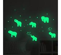Glow in The Dark Elephant Decor for Home,12pcs PET Lovely Elephant Bulk Wall Stickers Set for Kids, Elephant Wall Decals for Boys and Girls Room, Cute Baby and Childrens Stickers