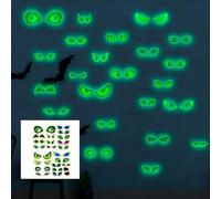 Glow in The Dark Eye Stickers, 23 Pairs Self-Adhesive Luminous Evil Eye Stickers Halloween Eyes Sticker for Helmet Motorbike Car Halloween Decorations, Spooky Craft