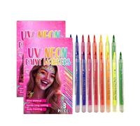 Glow in the Dark Face Paint,Glow in the Dark Paint,Waterproof & Skin-Safe Blacklight Tattoo Markers,Bodypainting Colors Set for Festival Party Decoration,For Glow Party Valentine Gifts (2PCS)