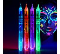 Glow in the Dark Face Paint Pens 8 Colors UV Glow Face Body Paint Set Temporary Tattoo Pens for Glow Party Festival Accessories Stocking Fillers