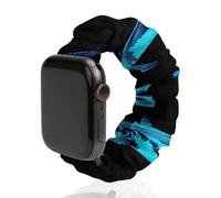 Glow in The Dark Fish Elastic Scrunchie Watch Bands Bracelet Strap Compatible with IWatch Series 6 5 4 3 2 1 Black-style 38mm/40mm