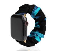 Glow in The Dark Fish Elastic Scrunchie Watch Bands Bracelet Strap Compatible with IWatch Series 6 5 4 3 2 1 Golden-style 38mm/40mm