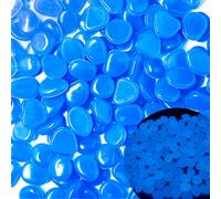 Glow in The Dark Fish Tank Rocks,Blue Glowing Rocks Stones Resin Glow in Dark Pebbles for Outdoor Garden, Fish Tank, Aquarium, Landscaping,Driveway Decoration,1.4 Lb