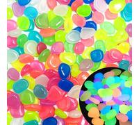 Glow in The Dark Fish Tank Rocks,Glowing Rocks Stones Resin Glow in Dark Pebbles for Outdoor Garden, Fish Tank, Aquarium, Landscaping,Driveway Decoration,Multi 2.2 Lb