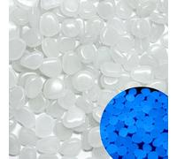 Glow in The Dark Fish Tank Rocks,Glowing Rocks Stones Resin Glow in Dark Pebbles for Outdoor Garden, Fish Tank, Aquarium, Landscaping,Driveway Decoration,White 1.4 Lb
