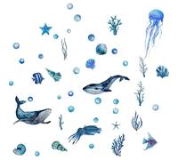 Glow in The Dark Fish Wall Stickers, Theme Fluorescent Stickers Luminous Fish Wall Stickers Under The Sea Wall Sticker Animal Stickers for Kids Nursery Bedroom Bathroom Decor