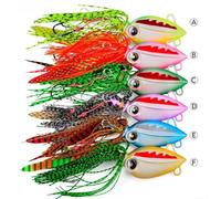 Glow in the Dark Fishing Lure with Weighted Head 3D Eyes Barbed Hook and Slender Silicone Strands For FOR Deep Sea Target Species (60g Color C)