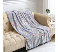 Glow in the Dark Fleece Blanket Throw for Winter, Space Kids Blanket for Bed, 100 x 150cm Super Soft Plush Pink Blanket for Girls Boys, Warm Gifts for Birthday (Space Design)