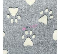 Glow in The Dark Fleece | Ultra Soft Cuddle Plush | Soft Washable Fabric | Sold by The Metre | Same Day Dispatch | Tia Knight (Love Paws SQ762) (Grey)