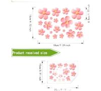 Glow in the Dark Flower Wall Decals Pink Mirror Decor 20 x 15 cm | Waterproof PVC luminous floral stickers designed specifically for bathroom mirror decoration.