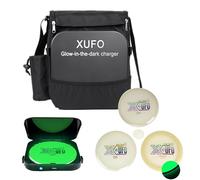 Glow-in-the-Dark, Fluorescent Golf Disc Set, Disc Golf Beginner's Set with Putter, Mid-Range, Distance Driver Discs, Glow-in-the-Dark Charger and Disc Bag for Outdoor Nighttime (Daytime) Disc Players